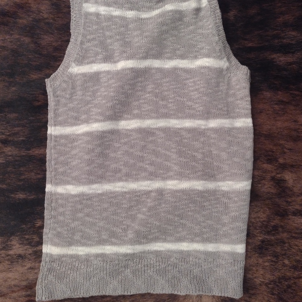 Hem & Thread (grey and white stripe sweater vest)